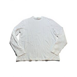 NWT J Crew Factory Men's White Long Sleeve Washed Tee  T-shirt Basic Large